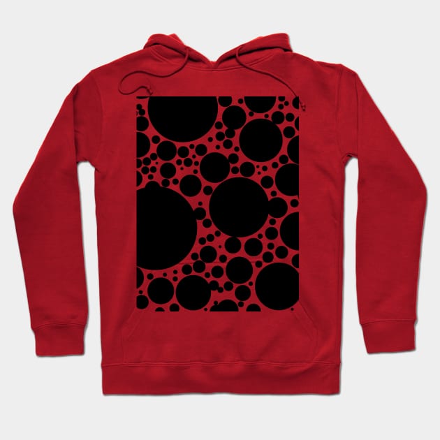 Black Bubbles Pattern Hoodie by TintedRed